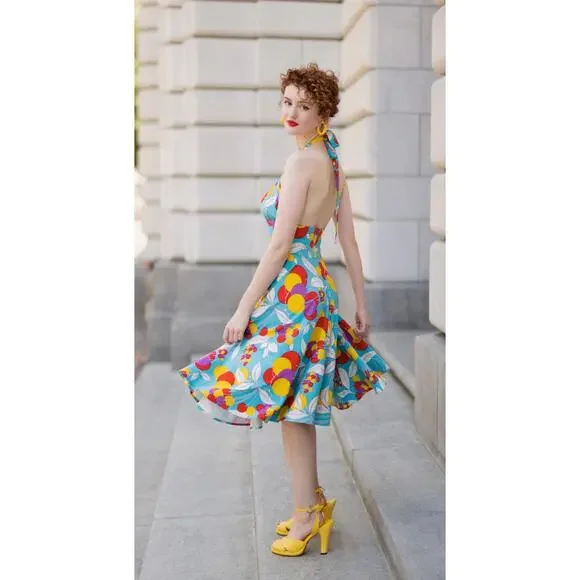 Trash Diva Yves Circle Dress Tutti Fruity Blue Balloon Print Size 6 NEW NWT - Picture 4 of 7